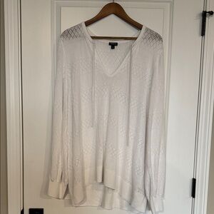 Torrid Cream V-Neck Knit Blouse
